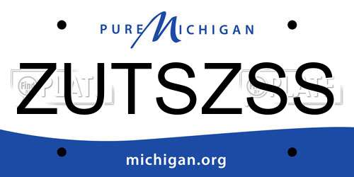 ZUTSZSS Michigan License Plate