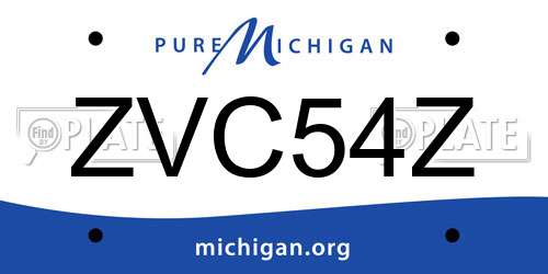 ZVC54Z Michigan License Plate