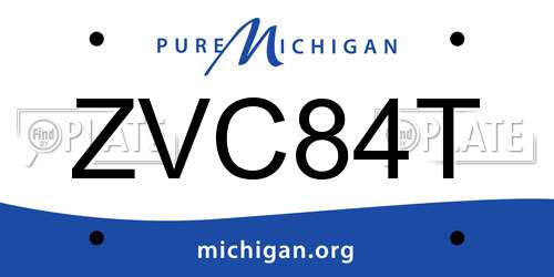 ZVC84T Michigan License Plate