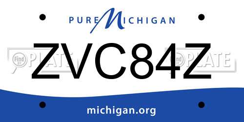 ZVC84Z Michigan License Plate