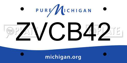 ZVCB42 Michigan License Plate