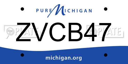 ZVCB47 Michigan License Plate