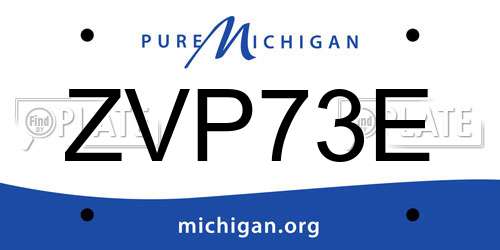 ZVP73E Michigan License Plate