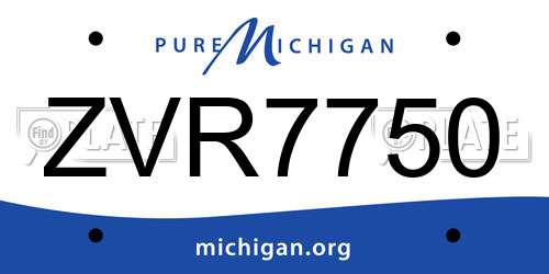 ZVR7750 Michigan License Plate