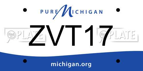 ZVT17 Michigan License Plate