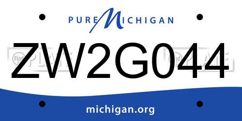 ZW2G044 Michigan License Plate