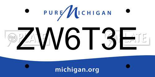 ZW6T3E Michigan License Plate