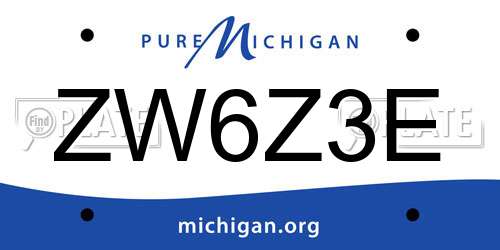 ZW6Z3E Michigan License Plate