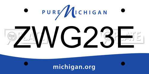 ZWG23E Michigan License Plate