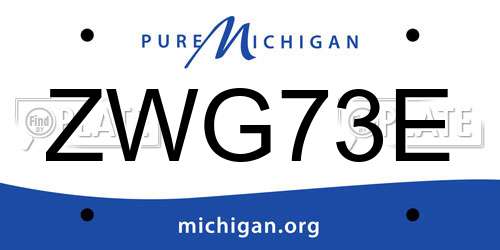 ZWG73E Michigan License Plate