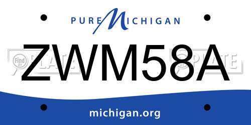ZWM58A Michigan License Plate
