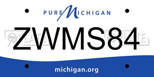 ZWMS84 Michigan License Plate