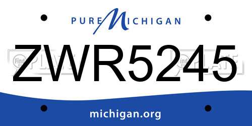 ZWR5245 Michigan License Plate