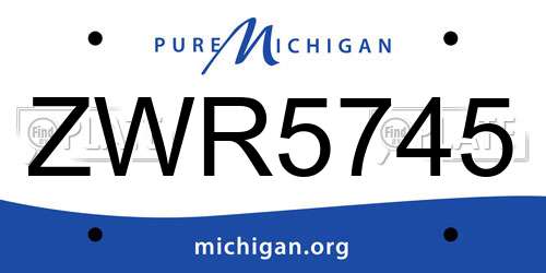 ZWR5745 Michigan License Plate