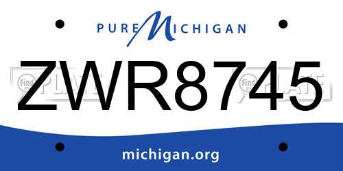 ZWR8745 Michigan License Plate