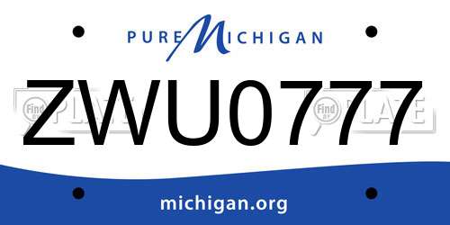 ZWU0777 Michigan License Plate