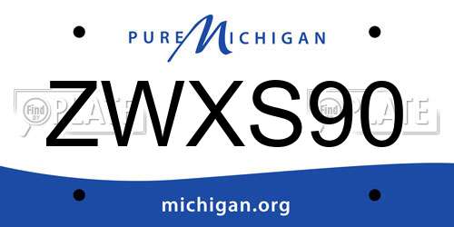 ZWXS90 Michigan License Plate