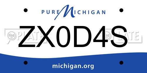 ZX0D4S Michigan License Plate
