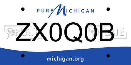ZX0Q0B Michigan License Plate