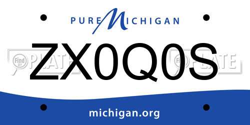 ZX0Q0S Michigan License Plate