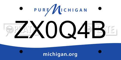ZX0Q4B Michigan License Plate