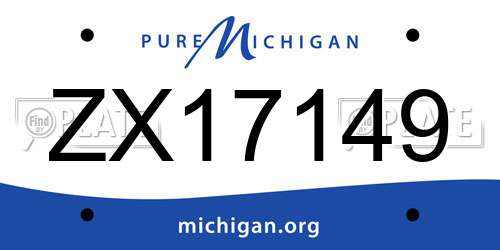ZX17149 Michigan License Plate