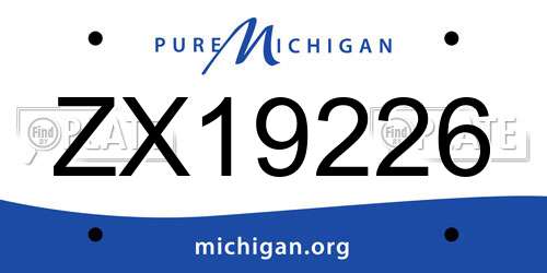 ZX19226 Michigan License Plate