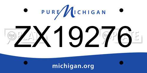 ZX19276 Michigan License Plate