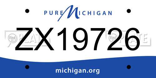 ZX19726 Michigan License Plate