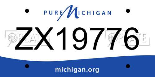 ZX19776 Michigan License Plate