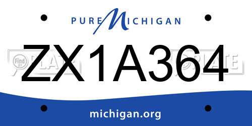 ZX1A364 Michigan License Plate