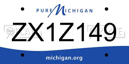 ZX1Z149 Michigan License Plate
