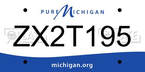 ZX2T195 Michigan License Plate