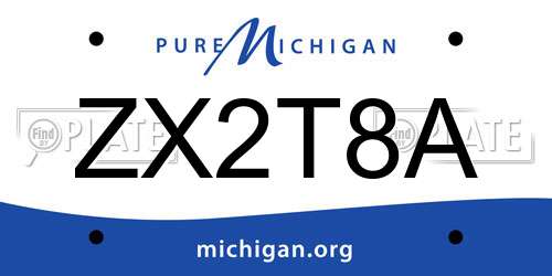 ZX2T8A Michigan License Plate
