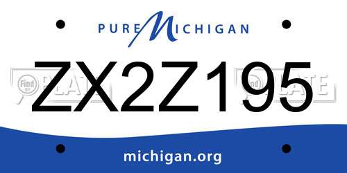 ZX2Z195 Michigan License Plate
