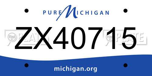 ZX40715 Michigan License Plate