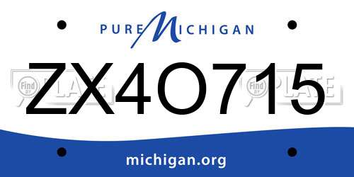 ZX4O715 Michigan License Plate