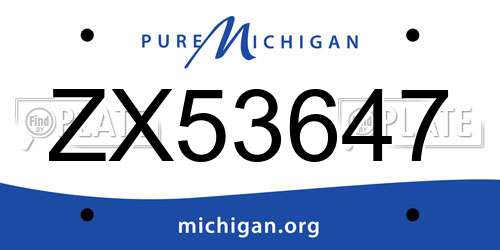 ZX53647 Michigan License Plate