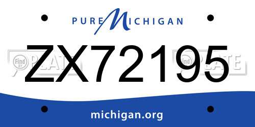 ZX72195 Michigan License Plate