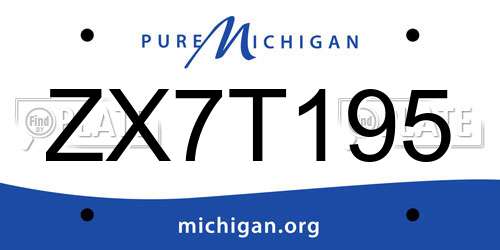 ZX7T195 Michigan License Plate
