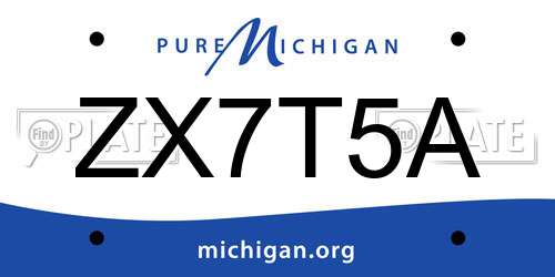 ZX7T5A Michigan License Plate