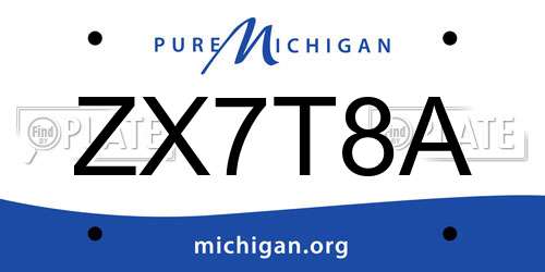 ZX7T8A Michigan License Plate