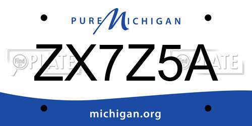 ZX7Z5A Michigan License Plate
