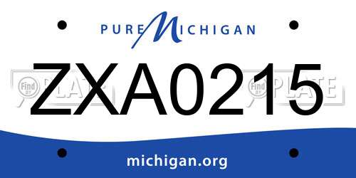 ZXA0215 Michigan License Plate