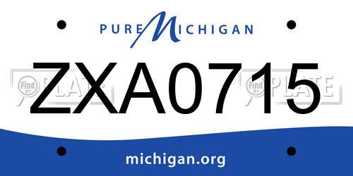 ZXA0715 Michigan License Plate