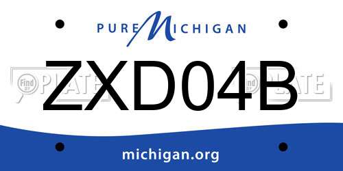 ZXD04B Michigan License Plate