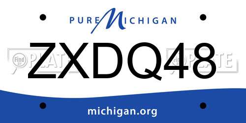 ZXDQ48 Michigan License Plate