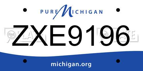 ZXE9196 Michigan License Plate