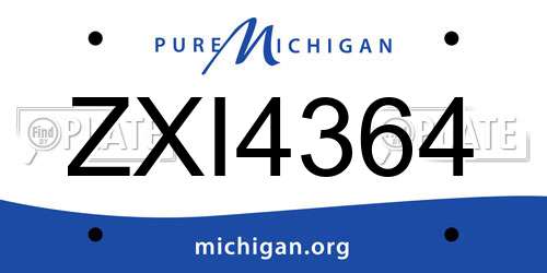 ZXI4364 Michigan License Plate