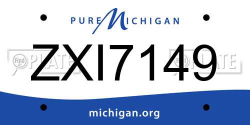 ZXI7149 Michigan License Plate